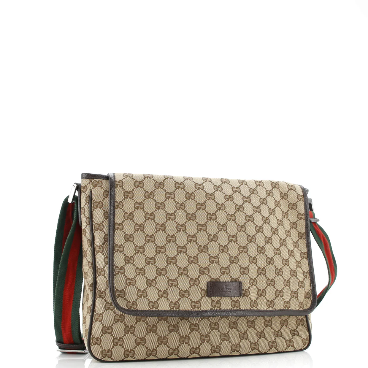 Web Strap Flap Messenger GG Canvas Medium - Deep Luxury