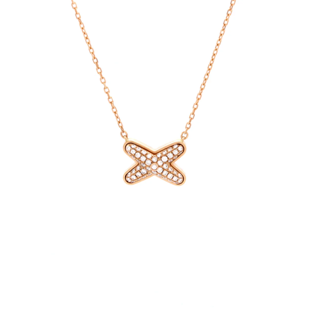 Jeux de Liens Pendant Necklace 18K Rose Gold with Diamonds - Deep Luxury