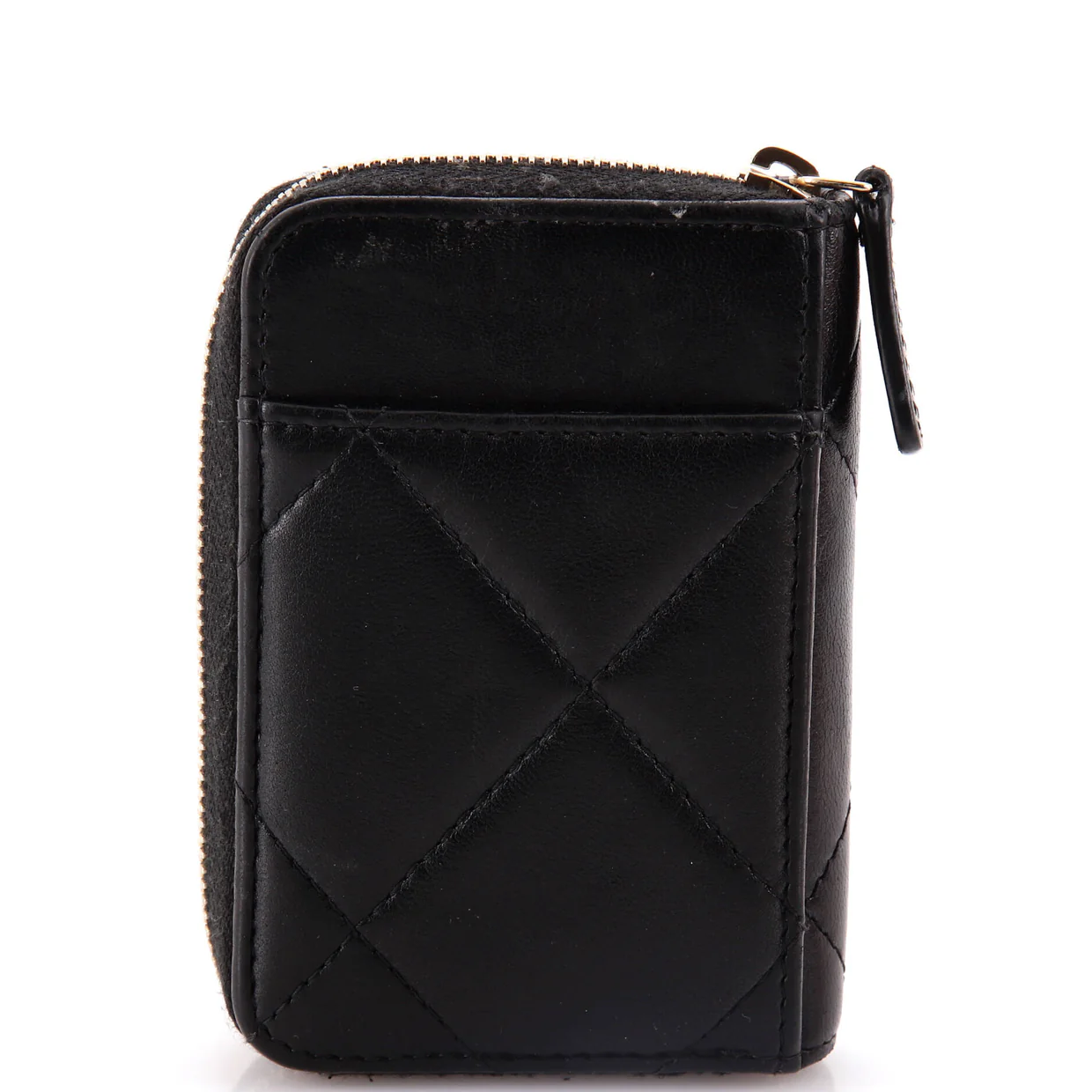 19 Card Holder Zip Coin Purse Quilted Lambskin - Deep Luxury