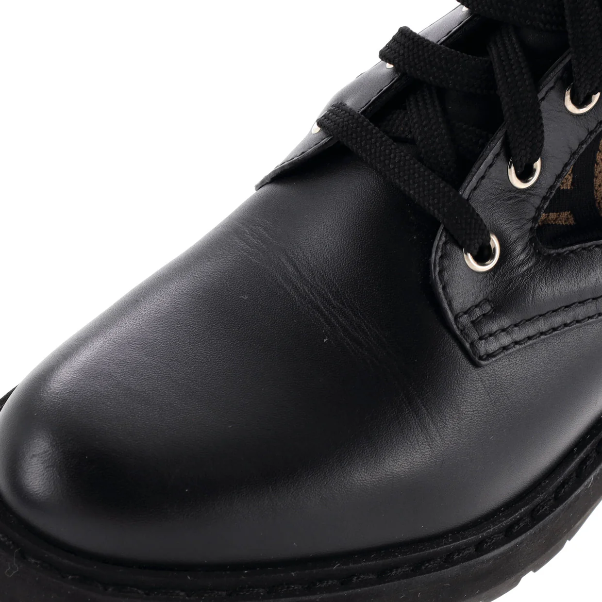Women's Rockoko Combat Boots Leather and Zucca Knit Stretch Fabric - Deep Luxury