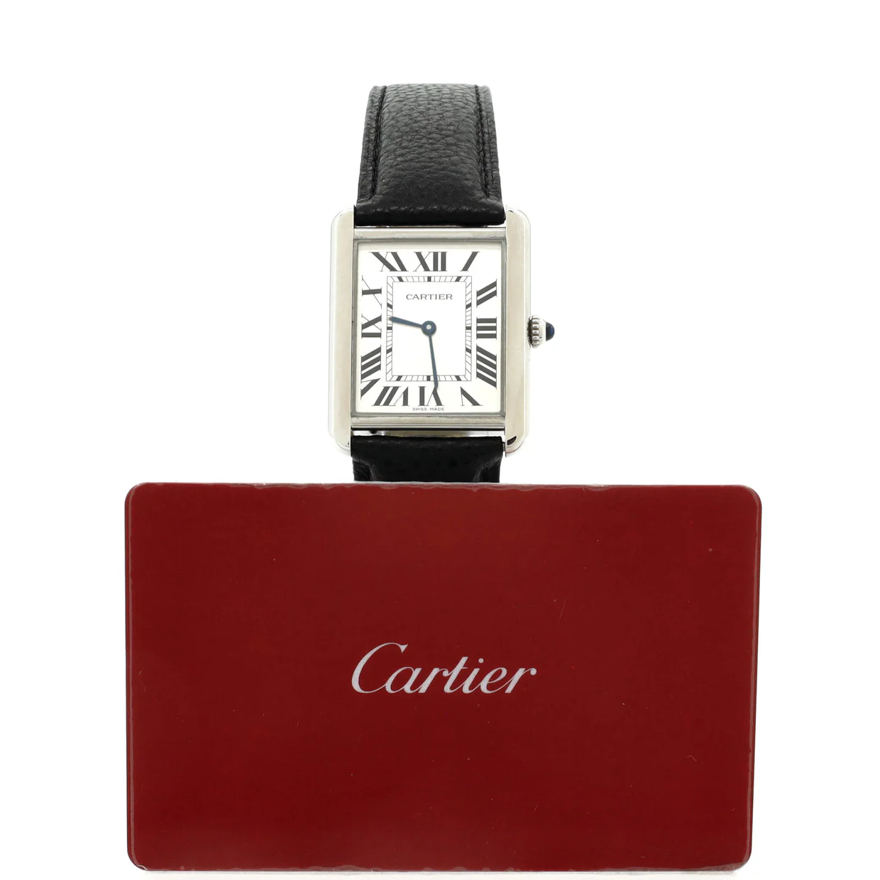 Tank Solo Quartz Watch Stainless Steel and Leather 27 - Deep Luxury