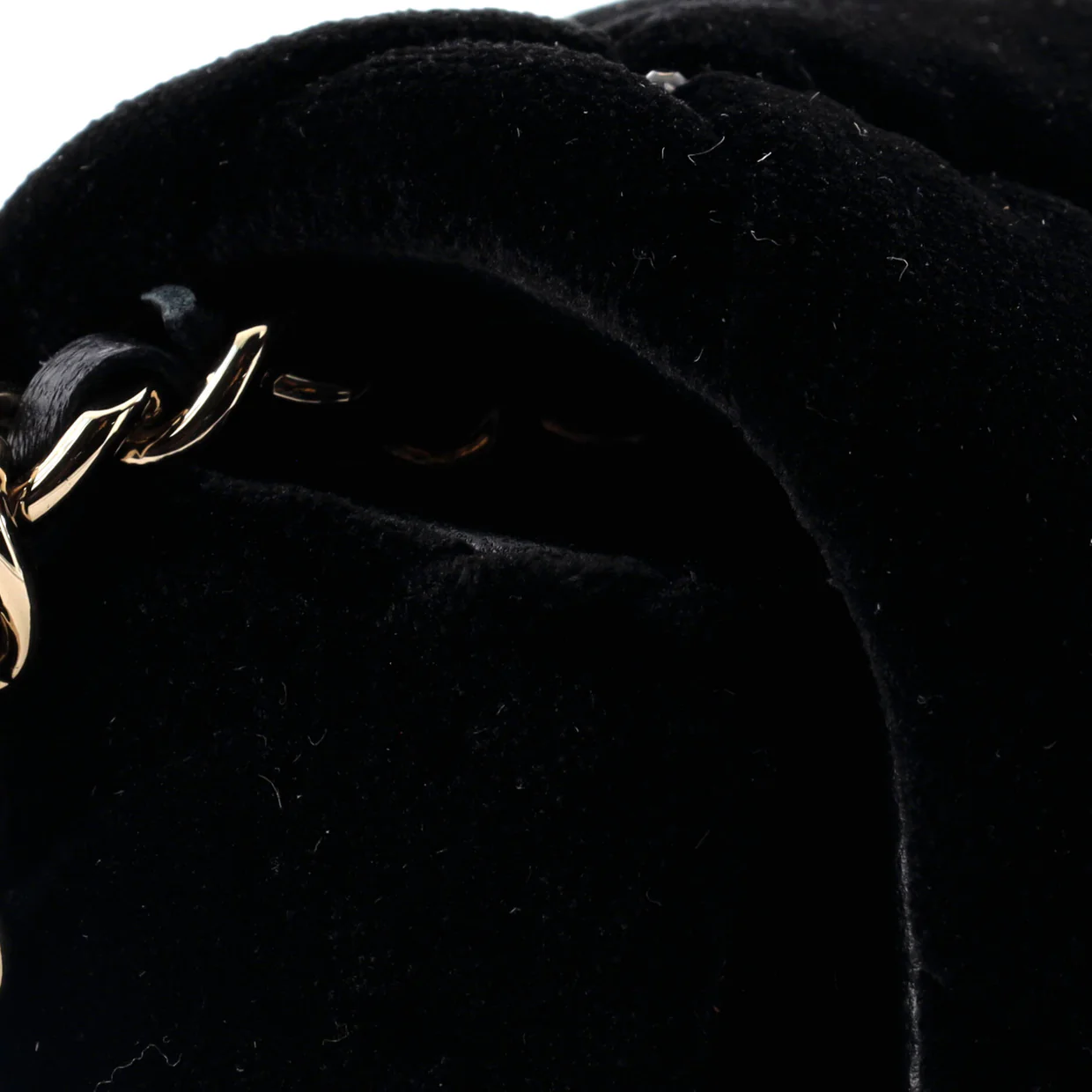 CC Chain Clutch Quilted Velvet with Crystals - Deep Luxury