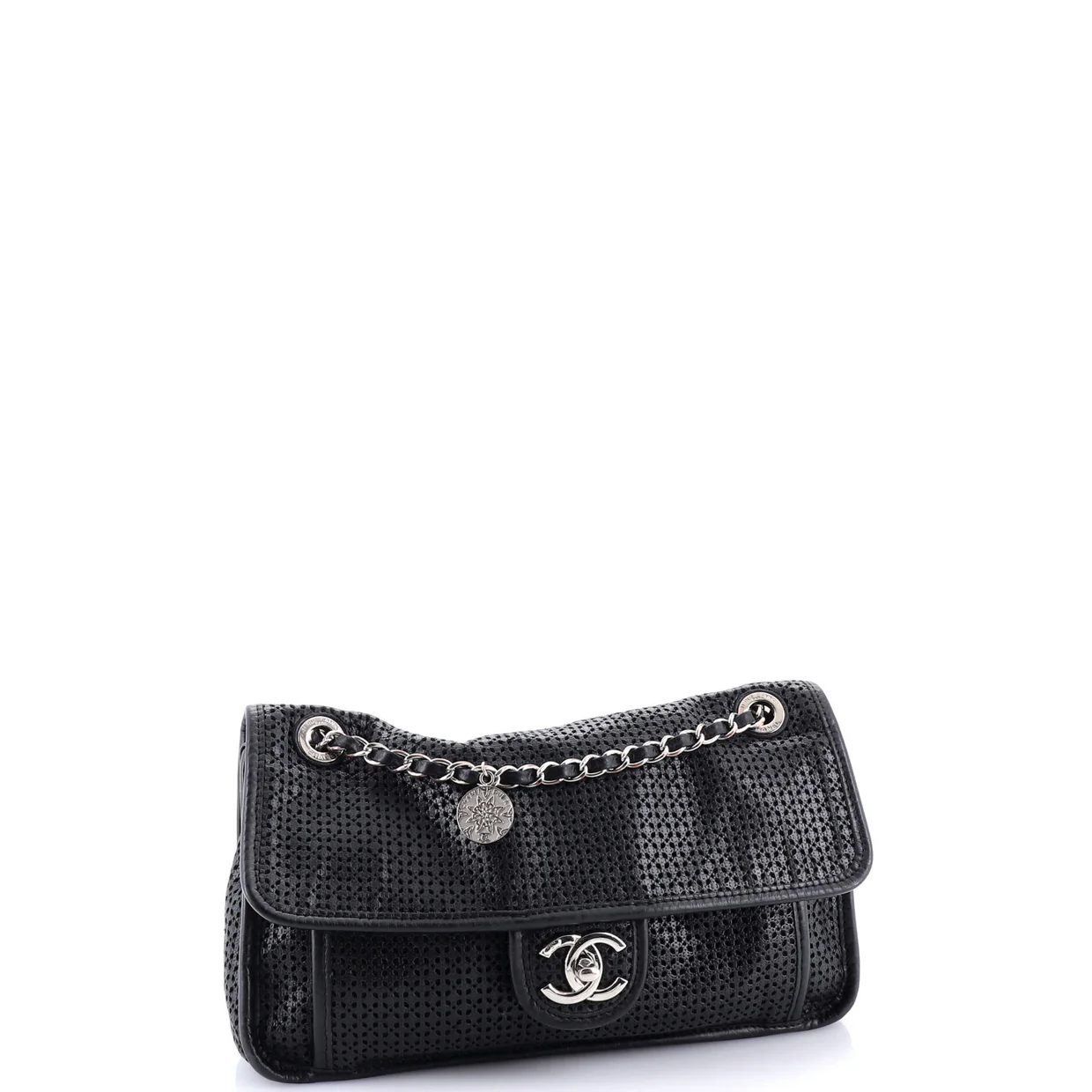 Up In The Air Flap Bag Perforated Leather Medium - Deep Luxury