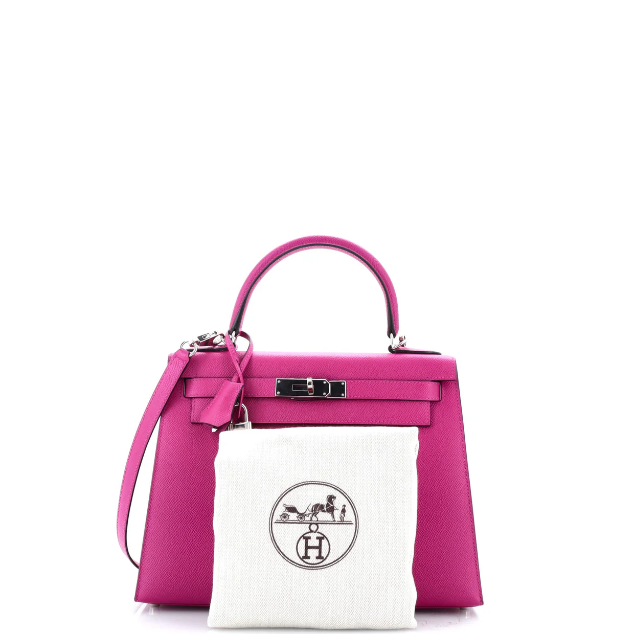 Kelly Handbag Rose Pourpre Epsom with Palladium Hardware 28 - Deep Luxury