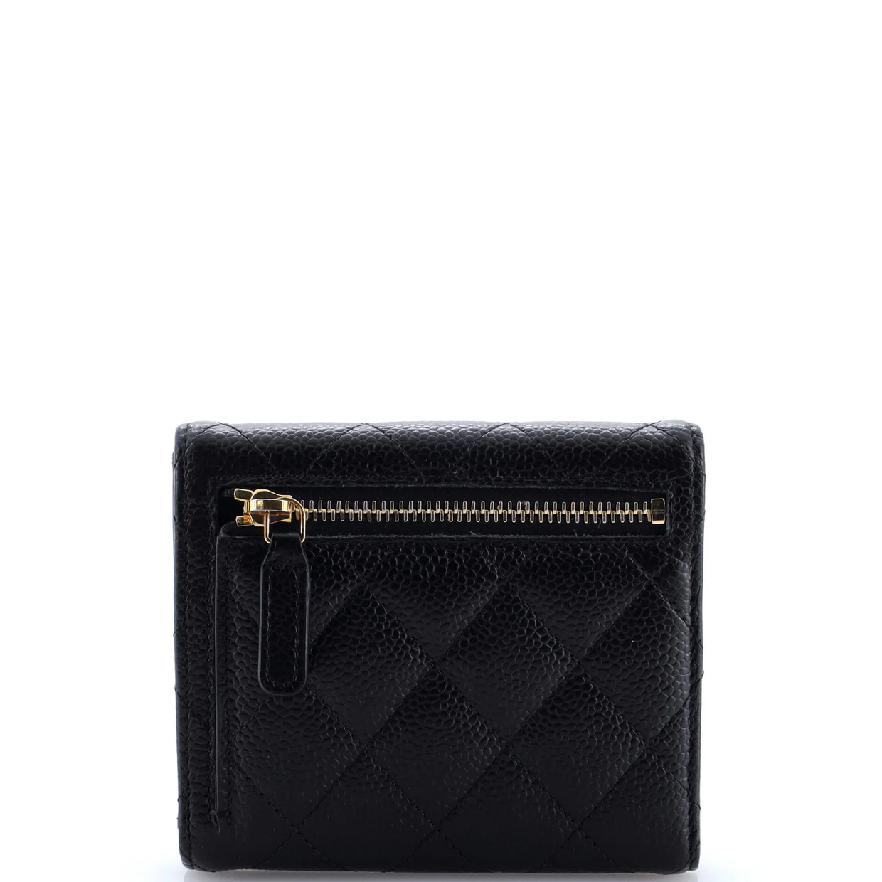 CC Compact Classic Flap Wallet Quilted Caviar - Deep Luxury