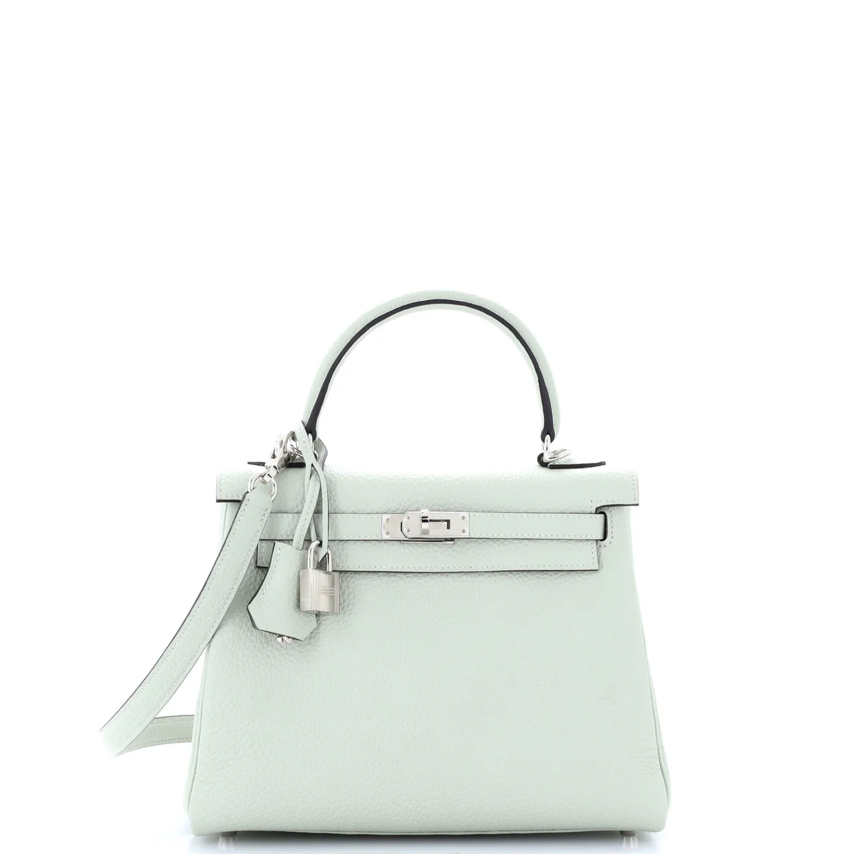 Kelly Handbag Grey Clemence with Palladium Hardware 25 - Deep Luxury