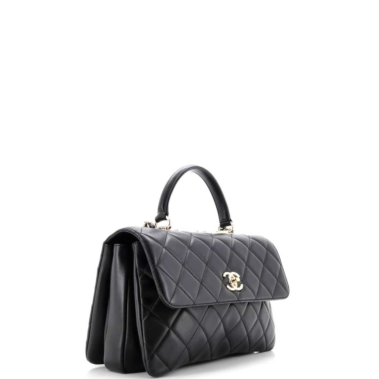 Trendy CC Top Handle Bag Quilted Lambskin Medium - Deep Luxury