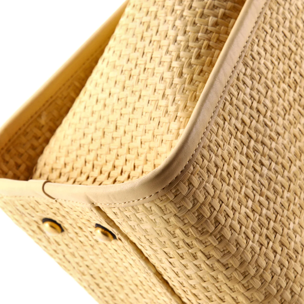 Deauville Tote Straw with Chain Detail Small - Deep Luxury