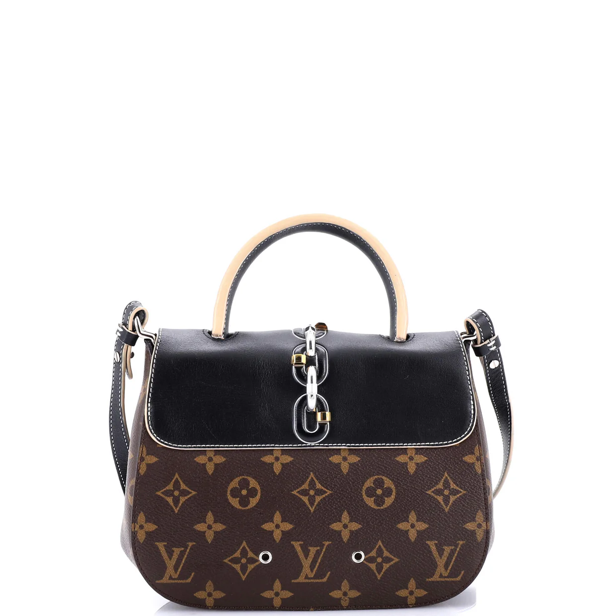 Chain It Handbag Monogram Canvas with Leather PM - Deep Luxury