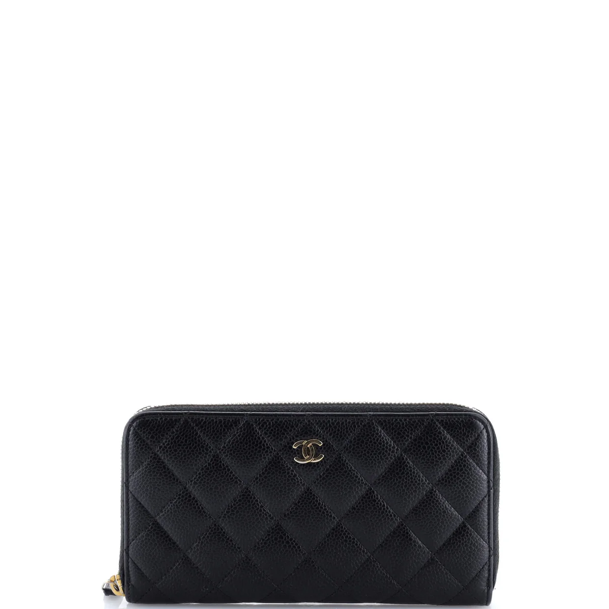 Zip Around Wallet Quilted Caviar Long - Deep Luxury