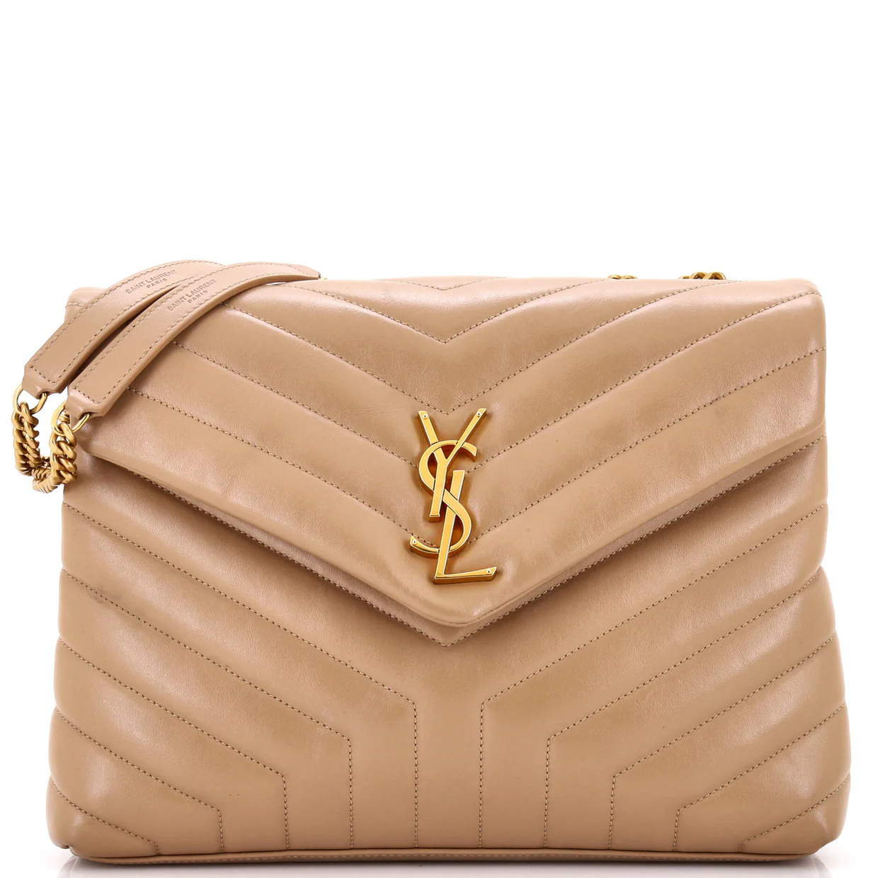 Loulou Shoulder Bag Matelasse Chevron Leather Medium - Deep Luxury