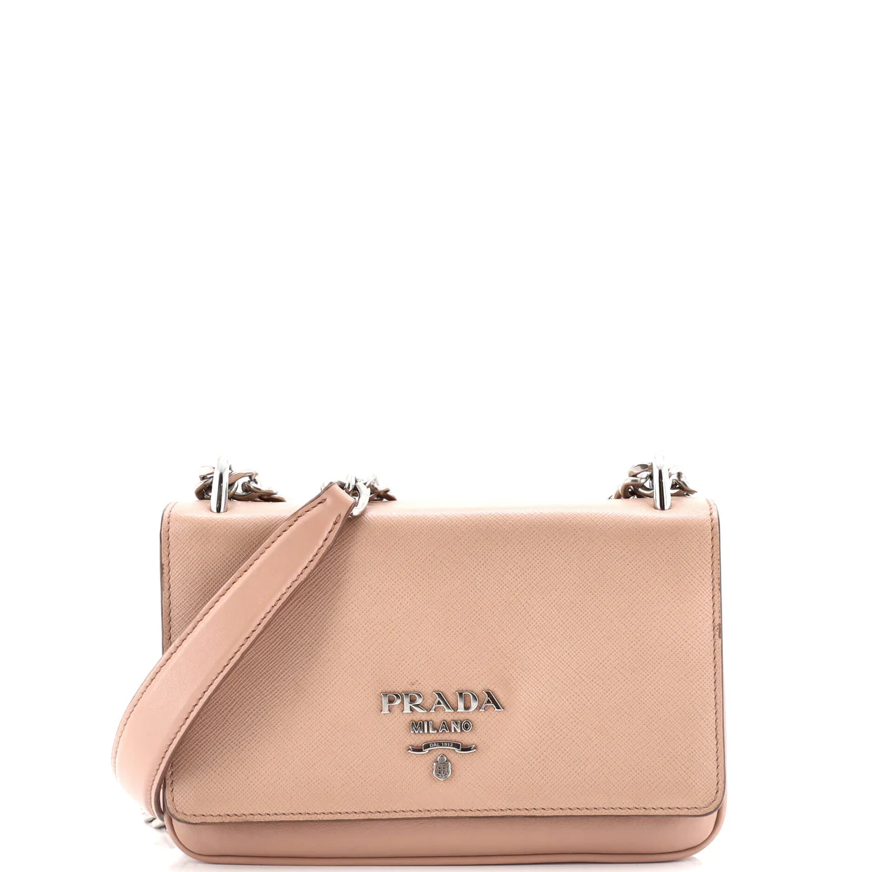 Chain Flap Crossbody Bag Saffiano and Soft Calf Small - Deep Luxury