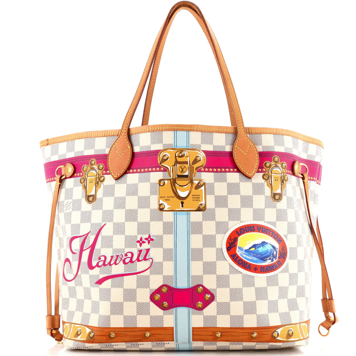 Neverfull NM Tote Limited Edition Cities Damier Summer Trunks MM - Deep Luxury