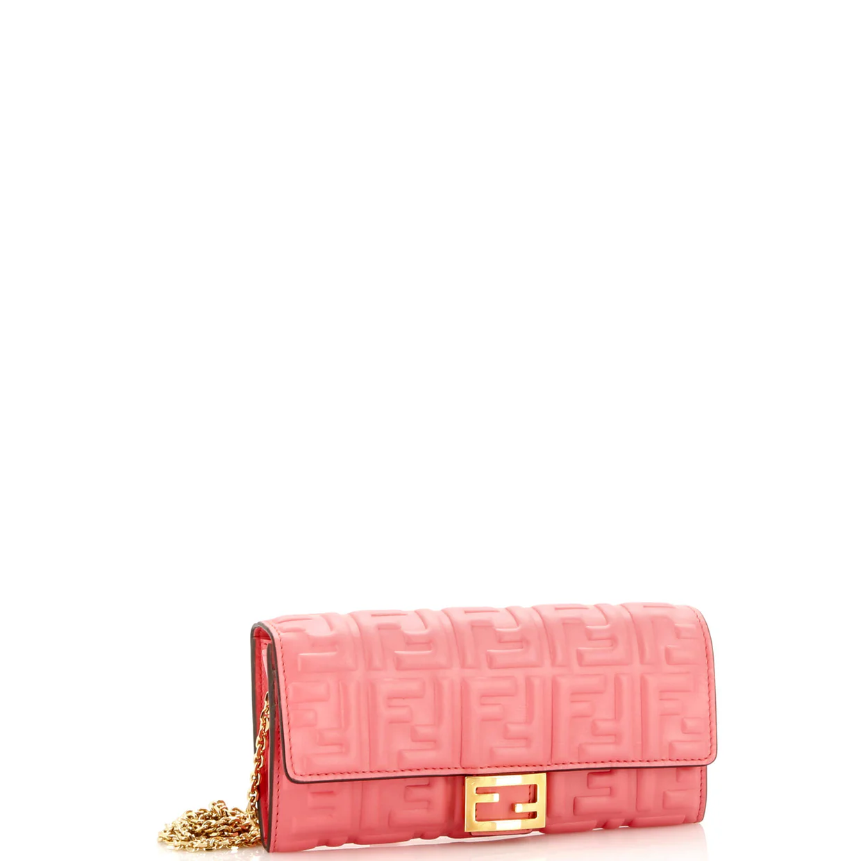 Baguette Continental Wallet on Chain Zucca Embossed Leather - Deep Luxury