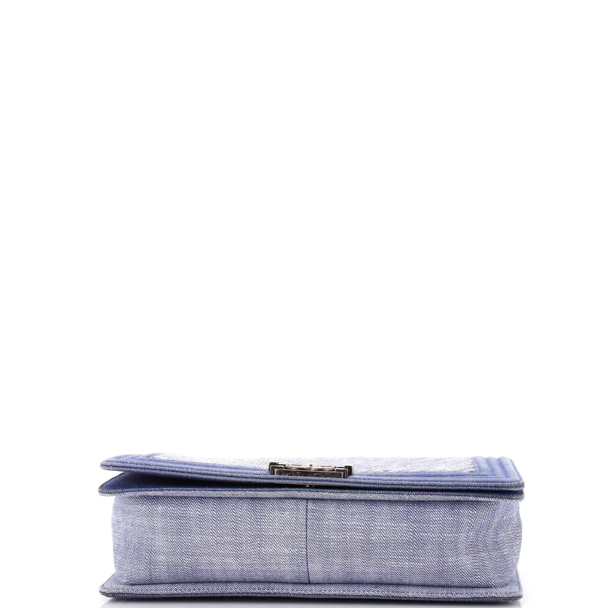 Boy Flap Bag Chevron Denim New Medium - Deep Luxury