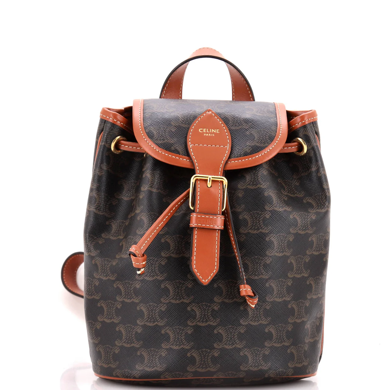 Folco Backpack Triomphe Coated Canvas Mini - Deep Luxury