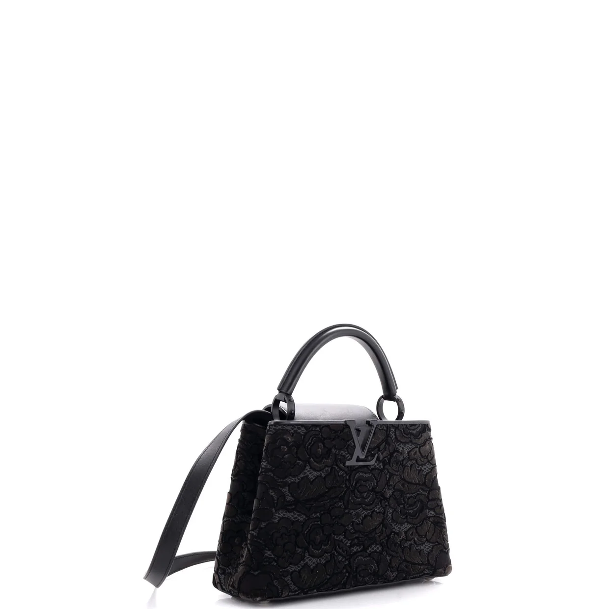 Capucines Bag Embroidered Velvet BB - Deep Luxury