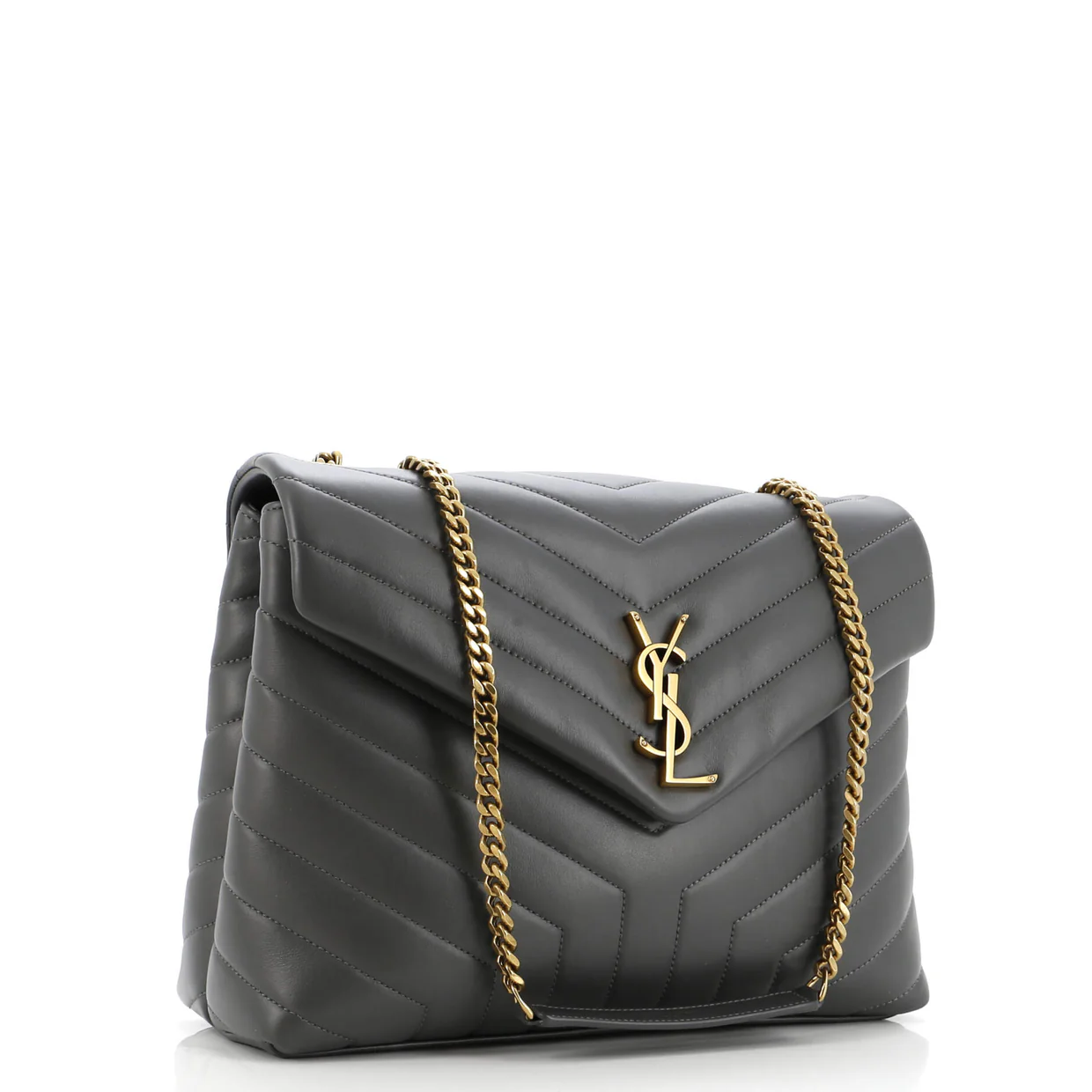 Loulou Shoulder Bag Matelasse Chevron Leather Medium - Deep Luxury