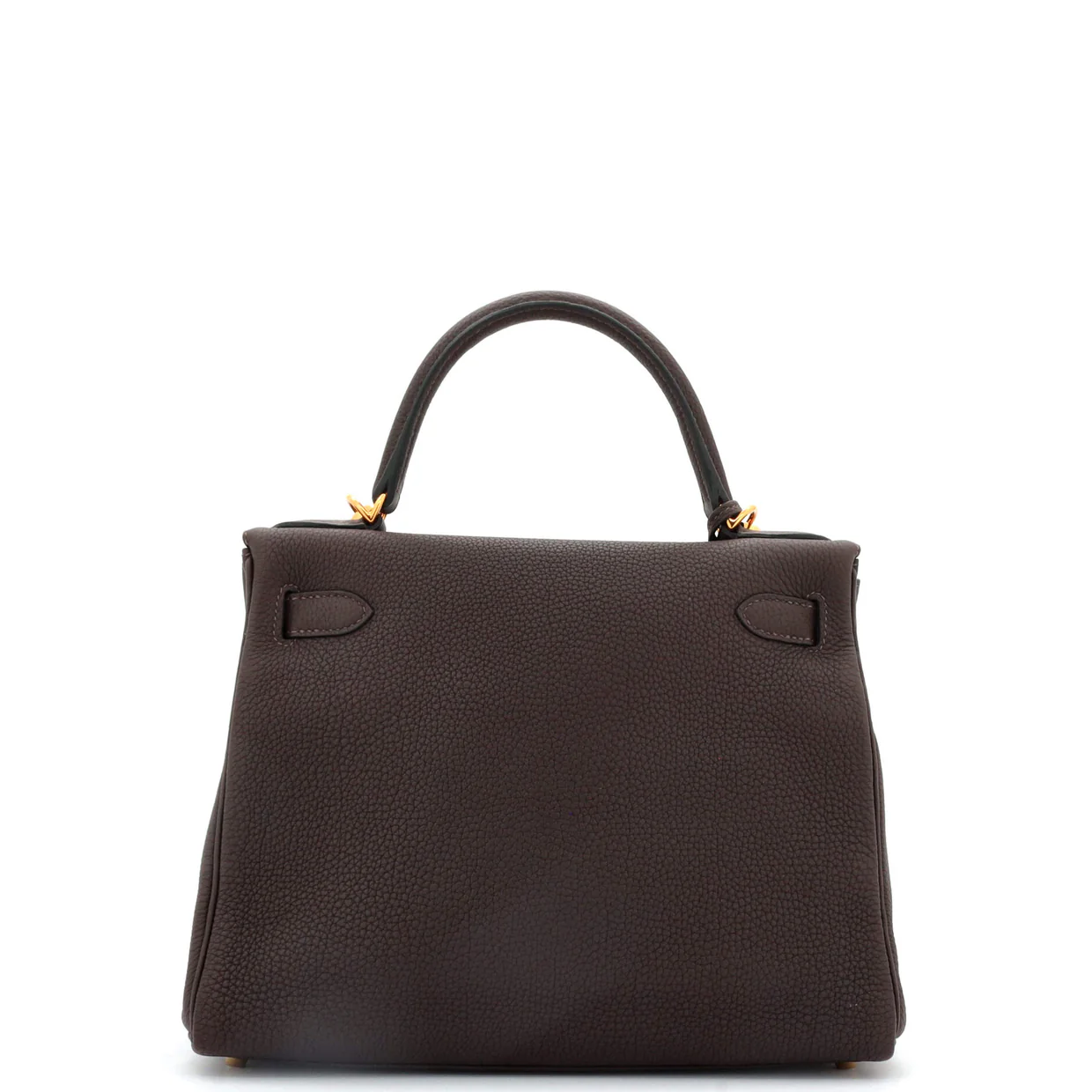 Kelly Handbag Ebene Togo with Gold Hardware 28 - Deep Luxury