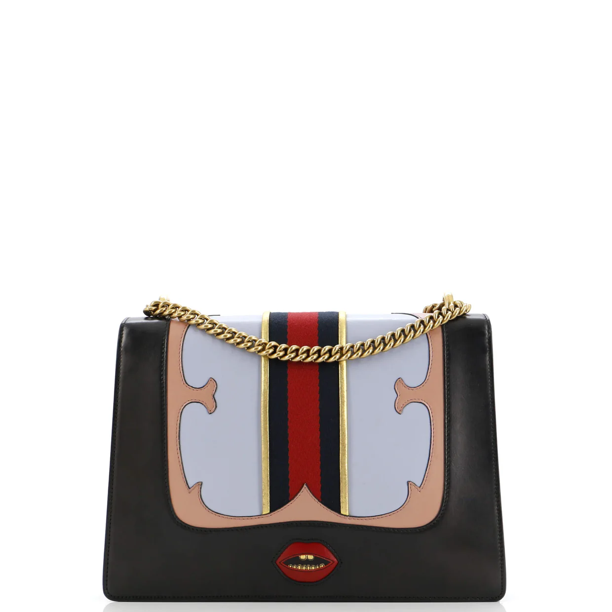 Web Heart GG Marmont Chain Shoulder Bag Leather Medium - Deep Luxury