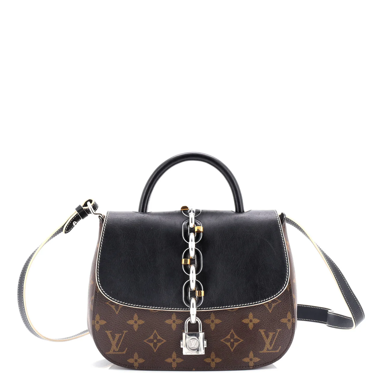Chain It Handbag Monogram Canvas with Leather PM - Deep Luxury