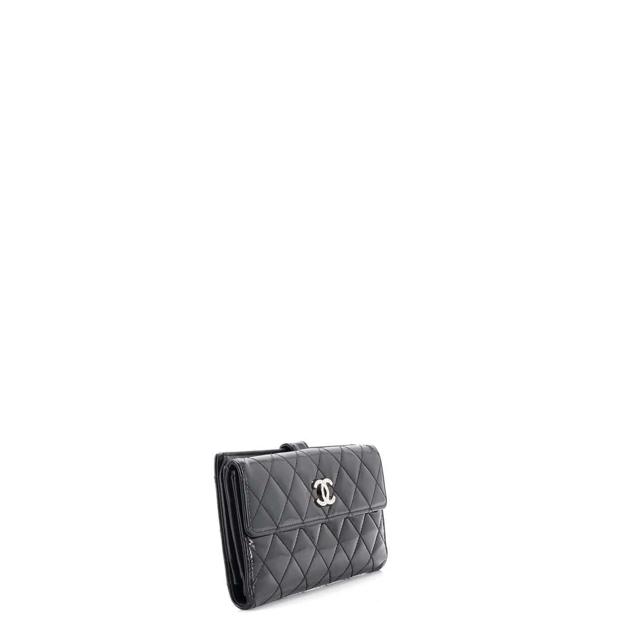 CC Brilliant Flap Wallet Quilted Patent Long - Deep Luxury