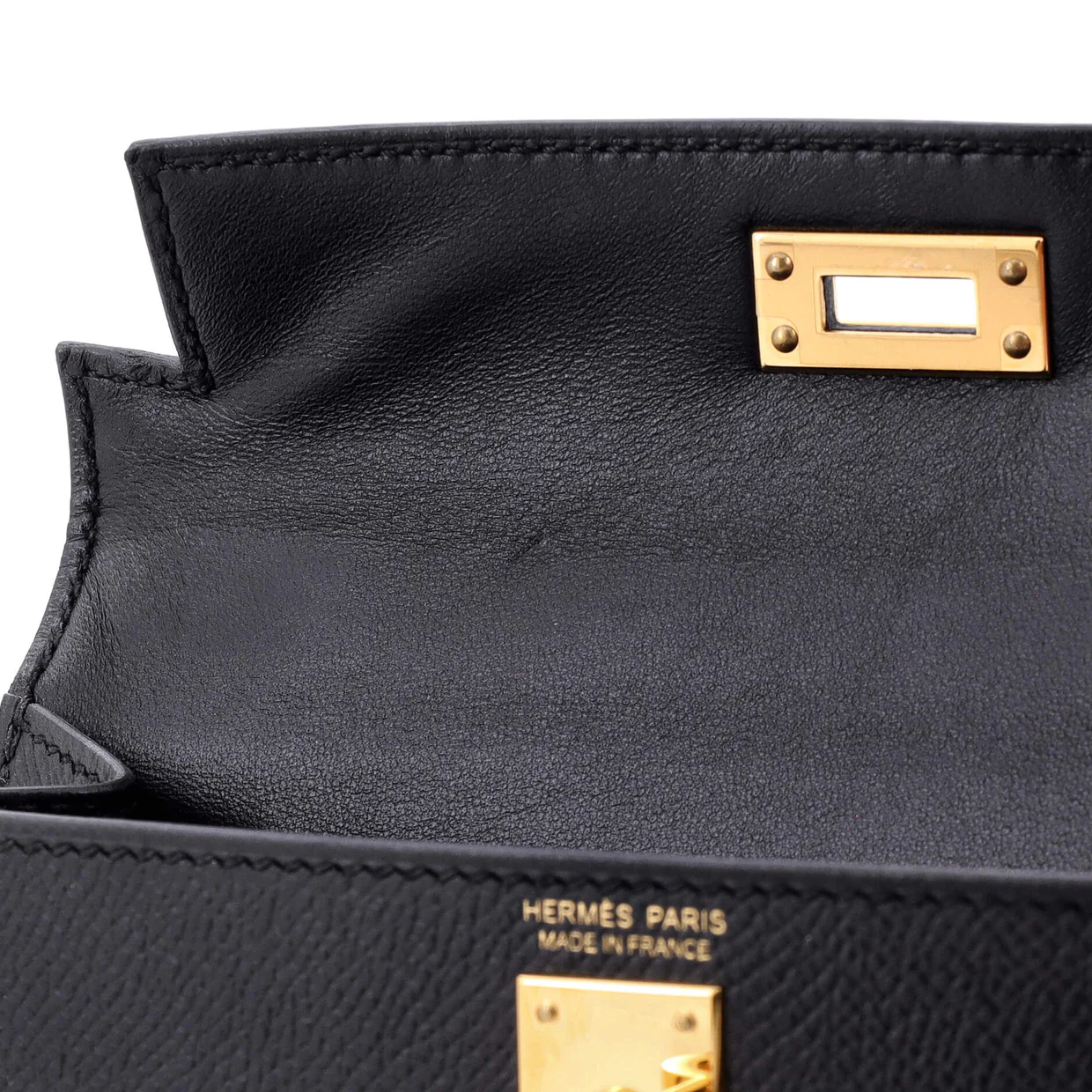 Kelly Mini II Bag Noir Epsom with Gold Hardware 20 - Deep Luxury