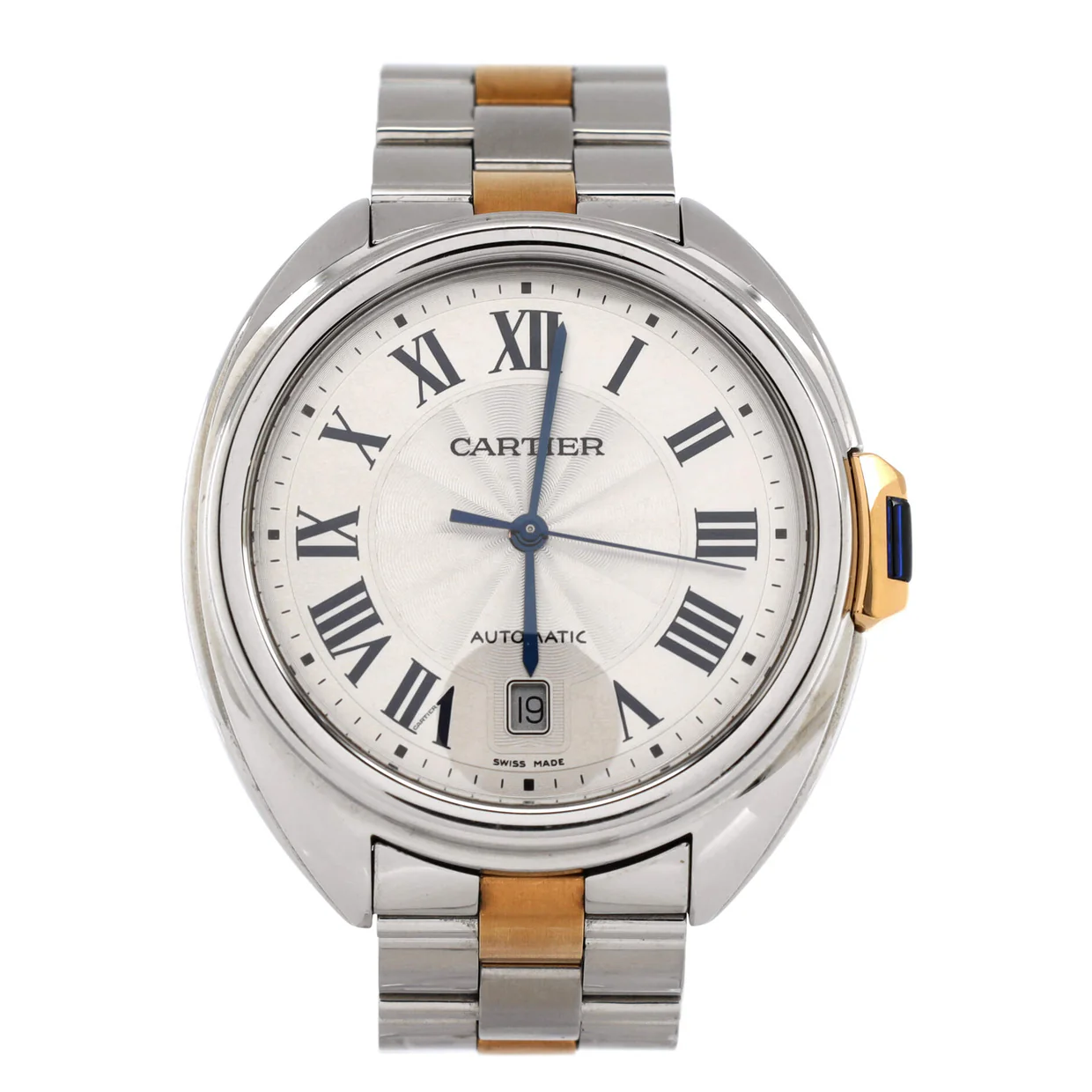 Cle de Cartier Automatic Watch Stainless Steel and Rose Gold 40 - Deep Luxury