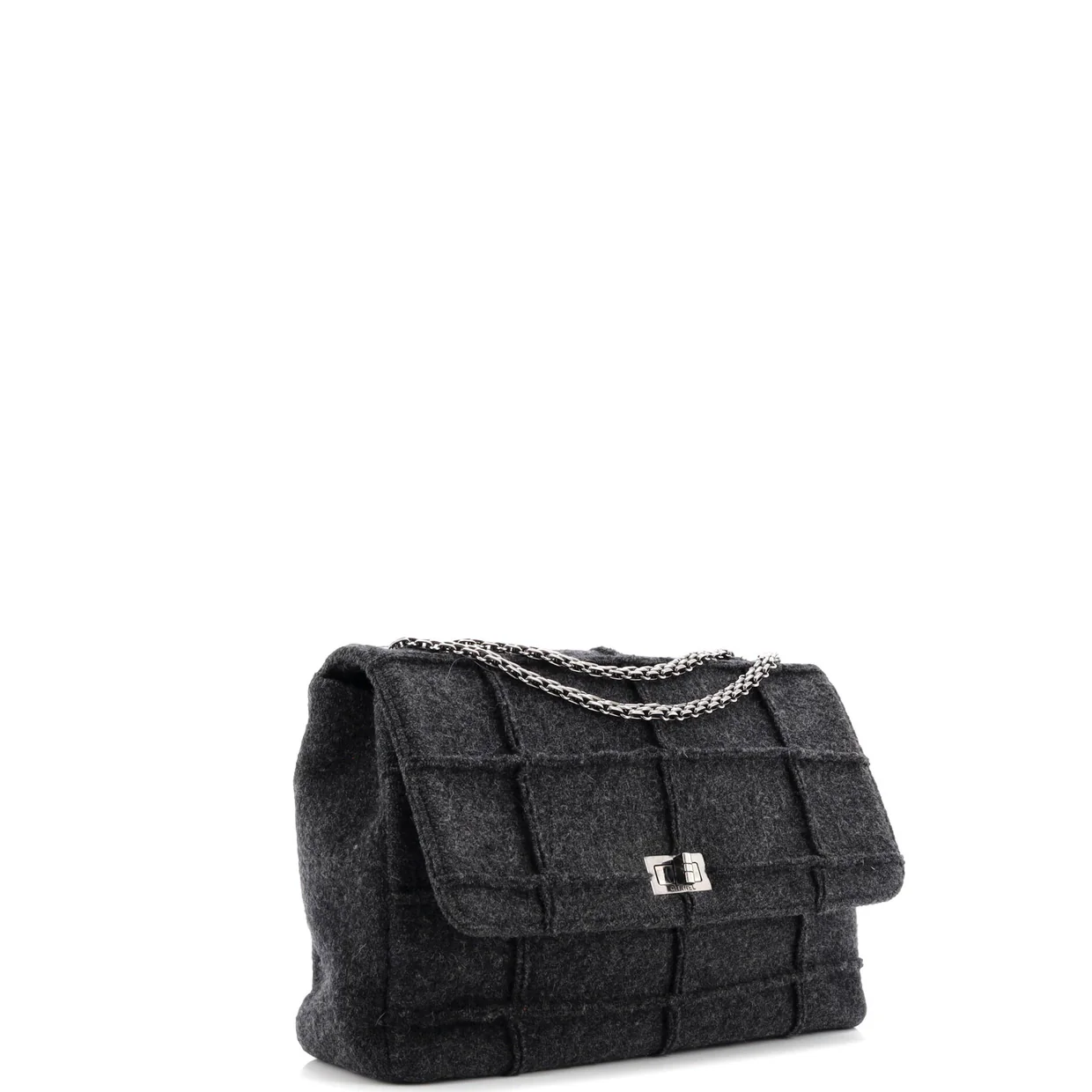 Chocolate Bar Mademoiselle Flap Bag Quilted Wool Jumbo - Deep Luxury