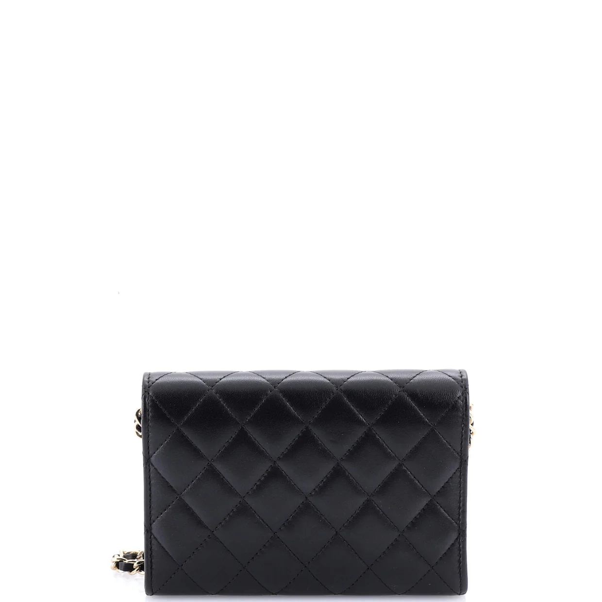 Pearl My Shoulder French Wallet on Chain Quilted Lambskin Mini - Deep Luxury