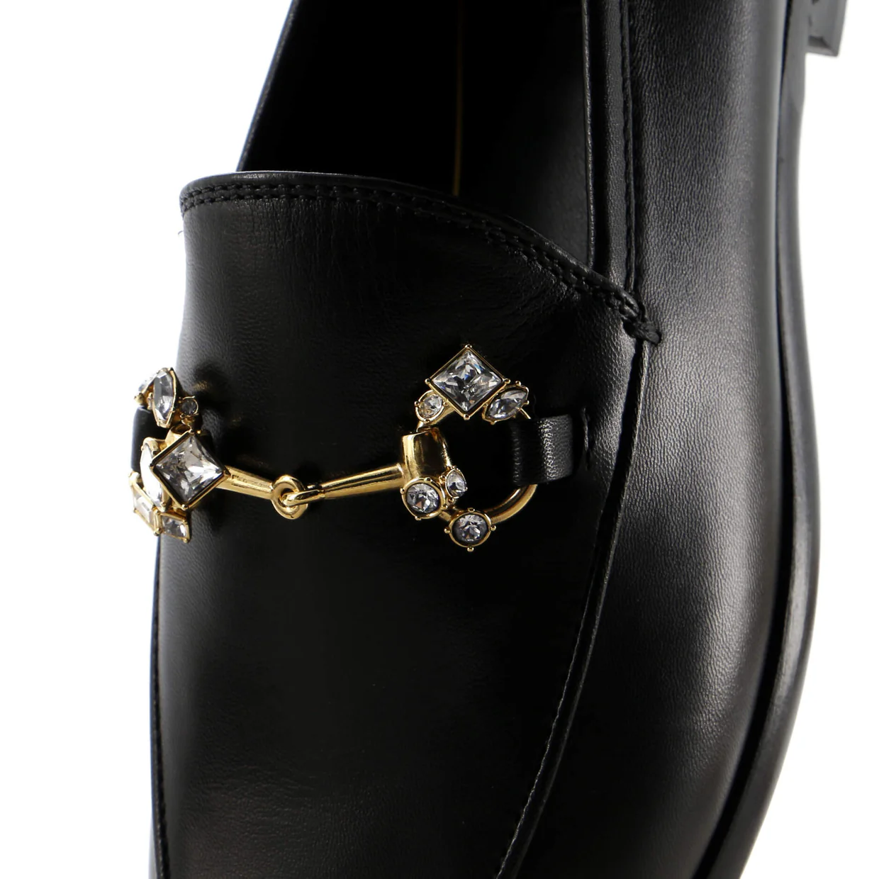 Women's Jordaan Loafers Leather with Crystals - Deep Luxury