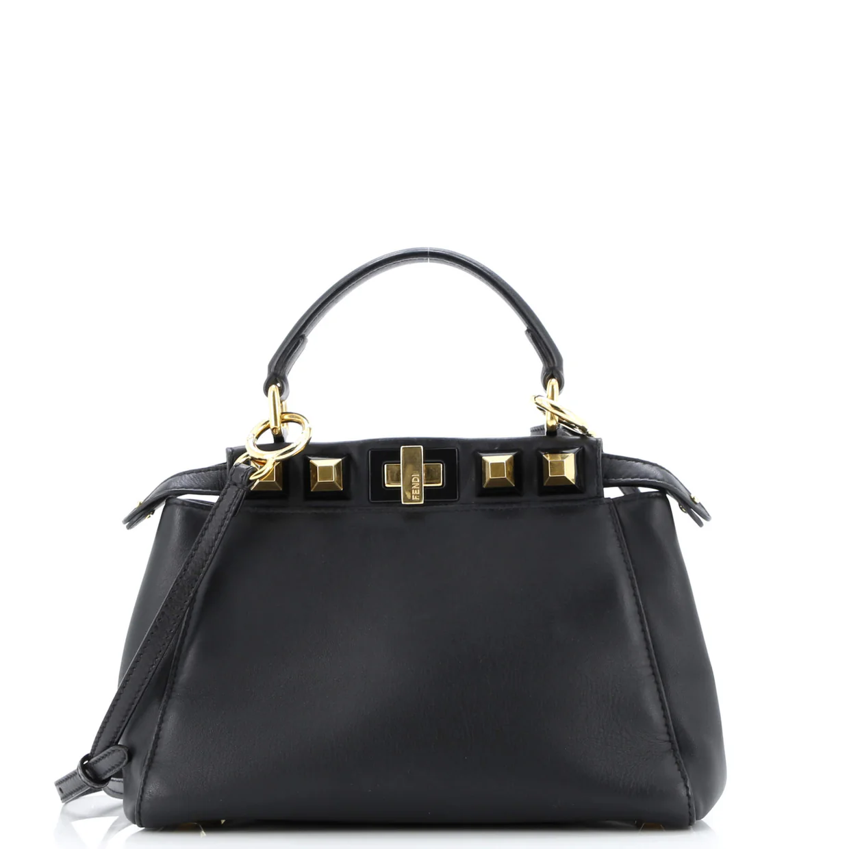 Peekaboo Bag Leather with Studded Detail Mini - Deep Luxury