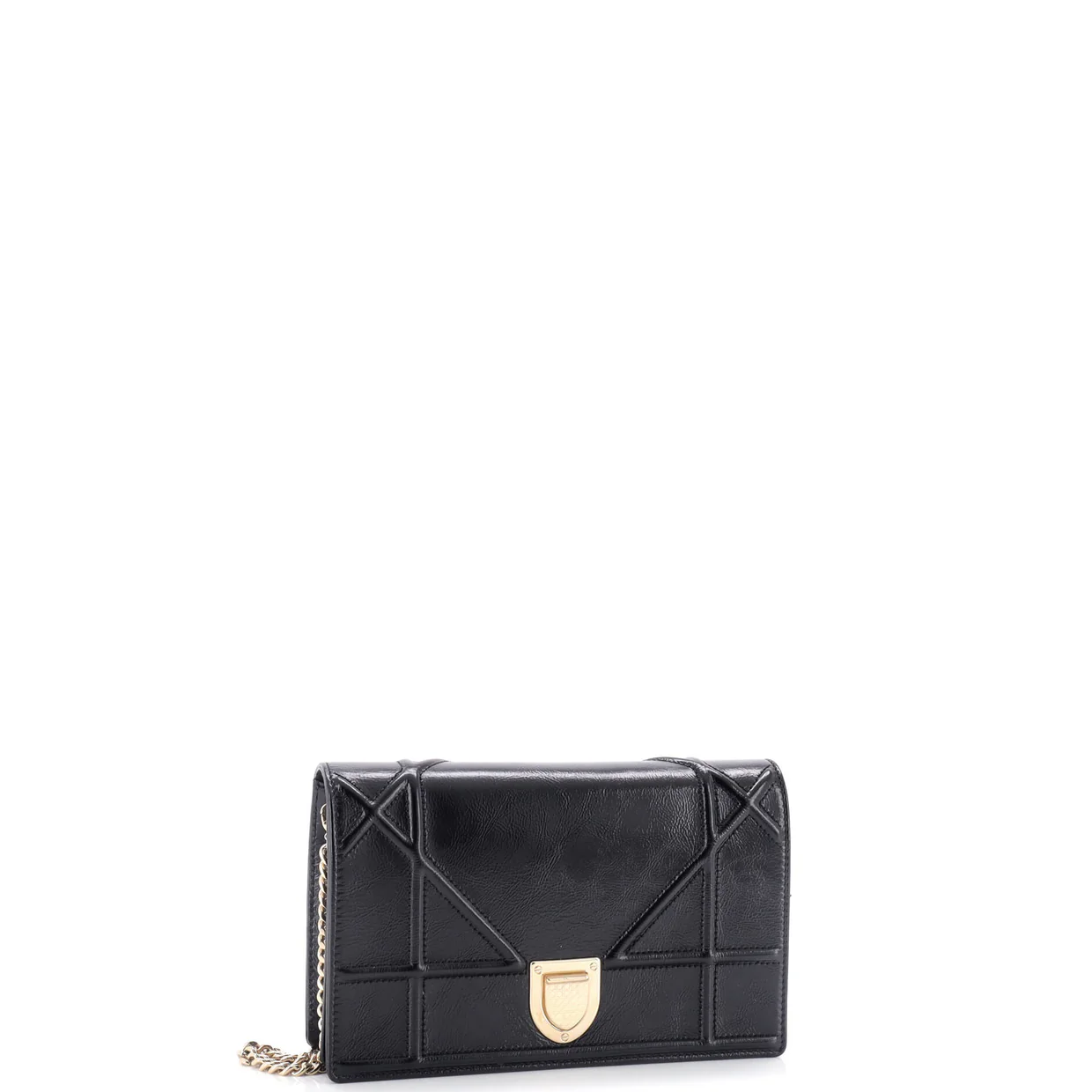 Diorama Wallet on Chain Leather - Deep Luxury