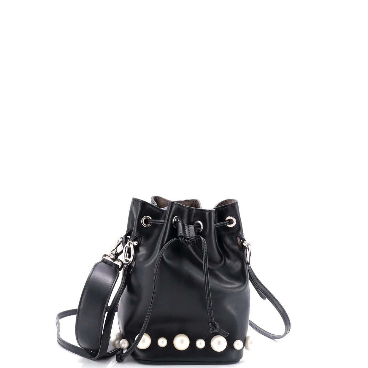 Mon Tresor Bucket Bag Embellished Leather Mini - Deep Luxury
