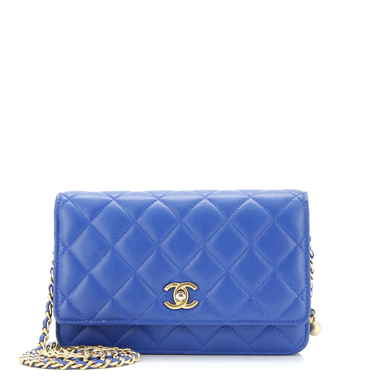 Pearl Crush Wallet on Chain Quilted Lambskin - Deep Luxury