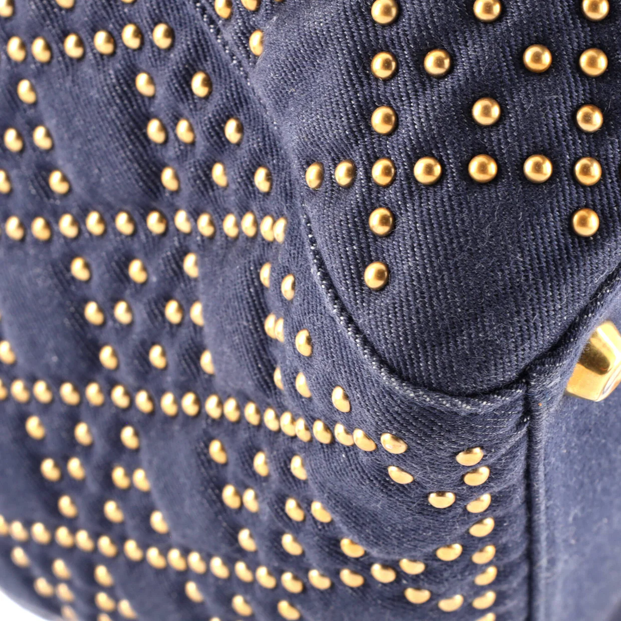 Supple Lady Dior Bag Cannage Studded Denim Medium - Deep Luxury