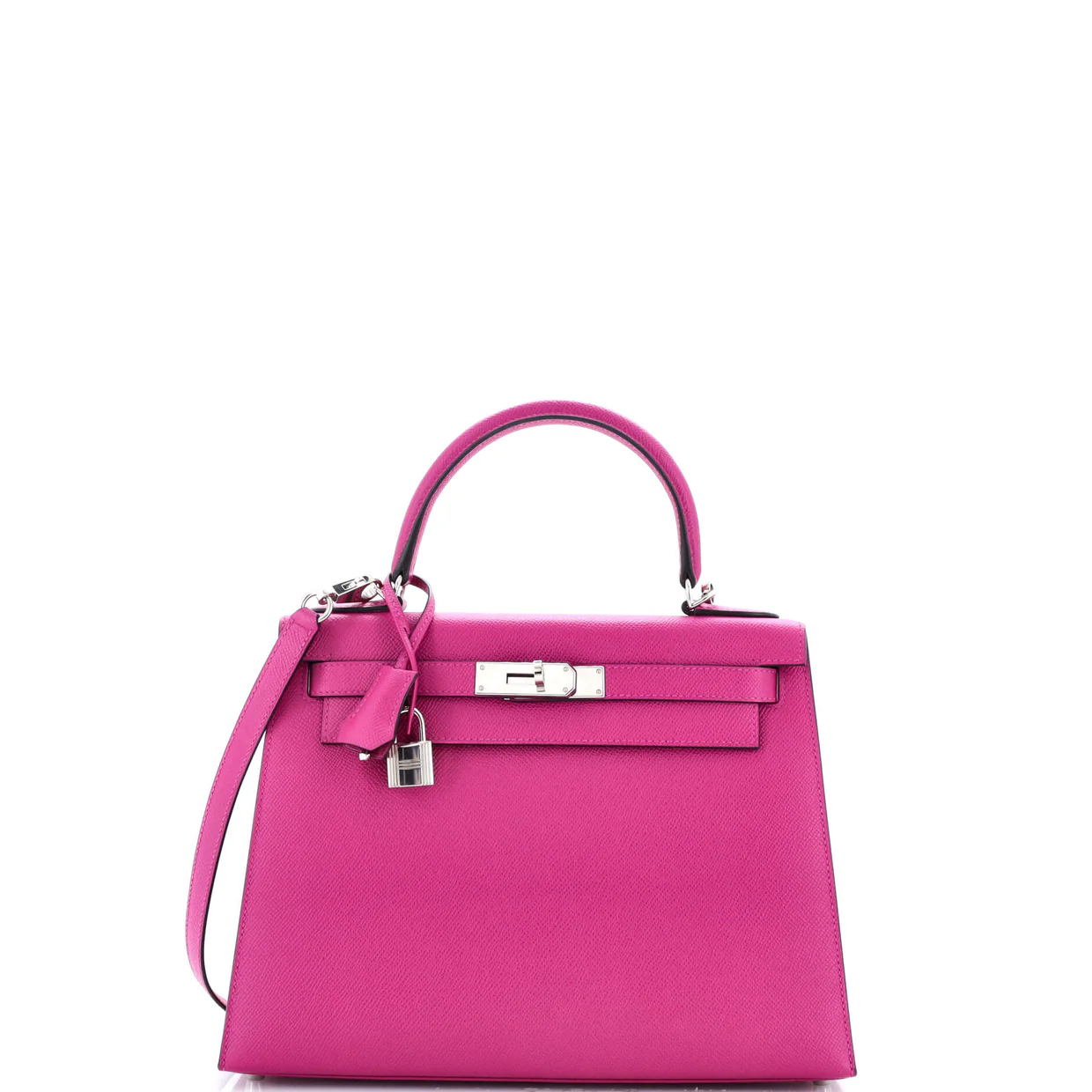 Kelly Handbag Rose Pourpre Epsom with Palladium Hardware 28 - Deep Luxury