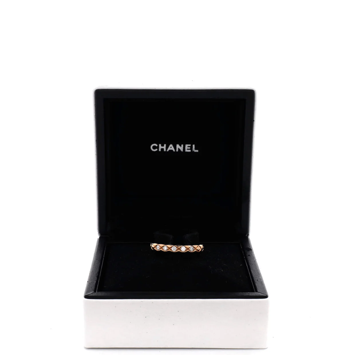 Coco Crush Ring 18K Beige Gold with 5 Diamonds Mini - Deep Luxury