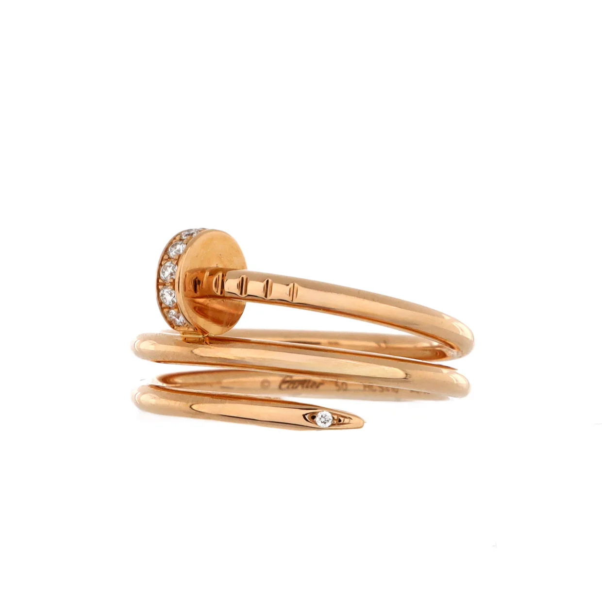 Juste un Clou Double Ring 18K Rose Gold and Diamonds Small - Deep Luxury