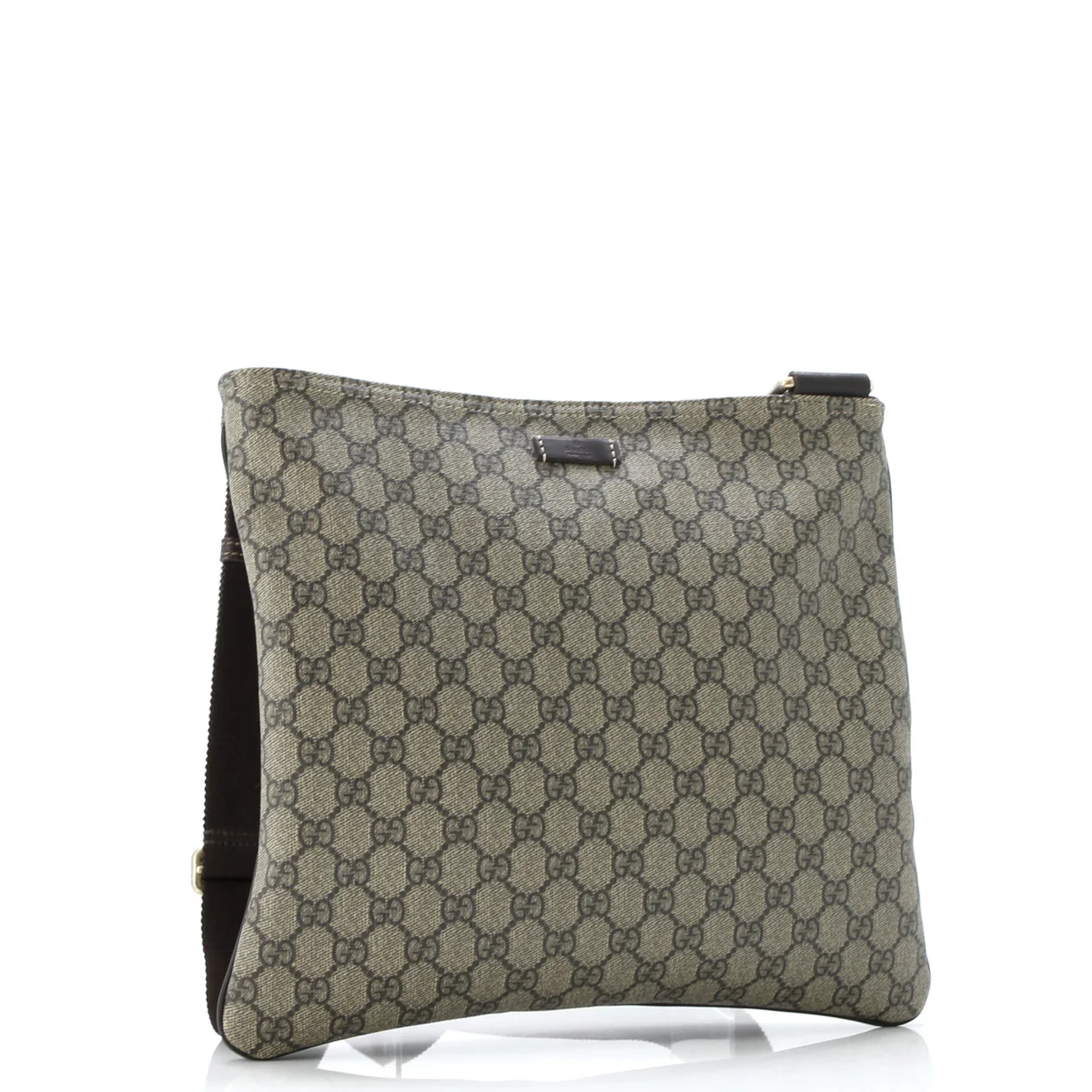 Zip Top Messenger Bag GG Coated Canvas Large - Deep Luxury