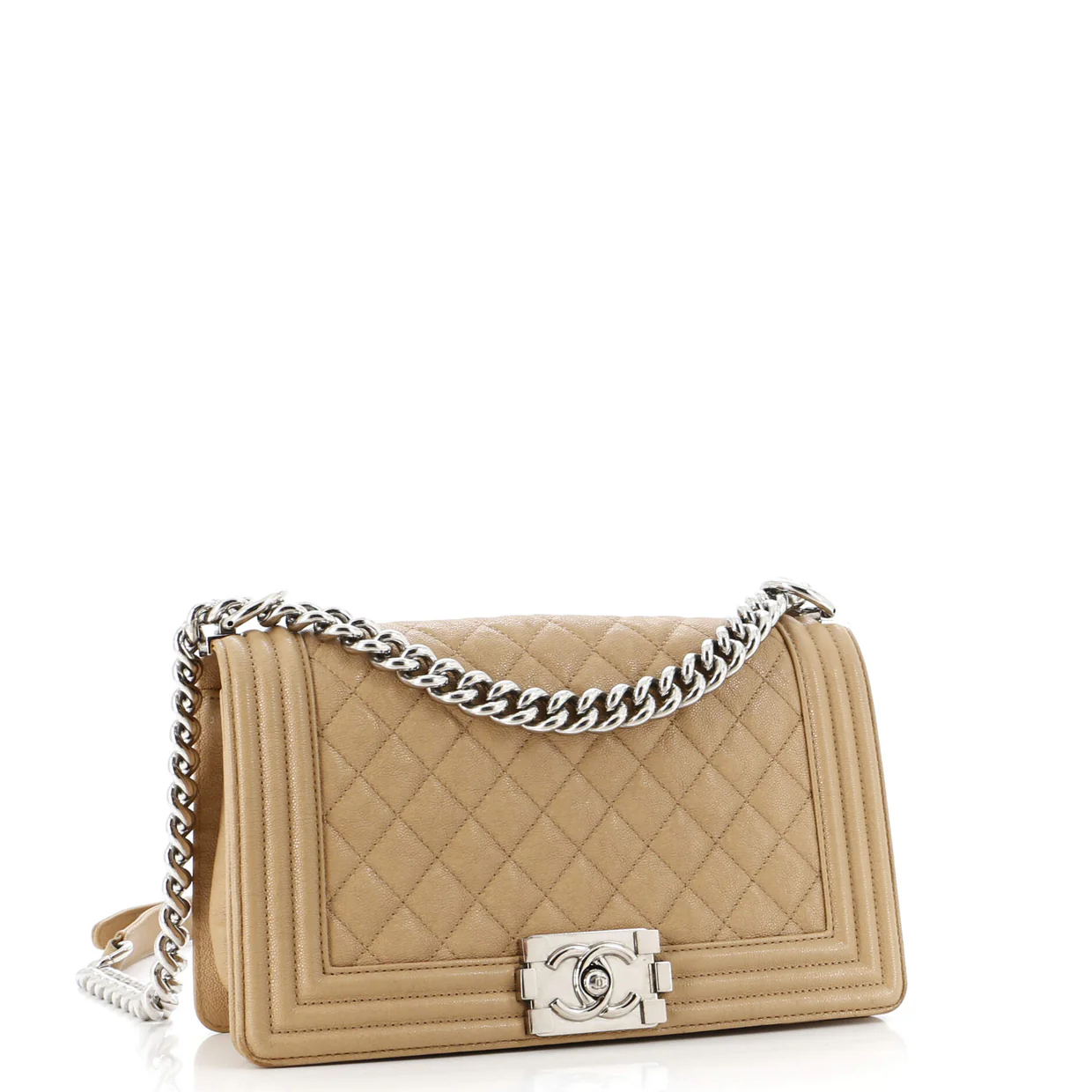 Boy Flap Bag Quilted Caviar Old Medium - Deep Luxury