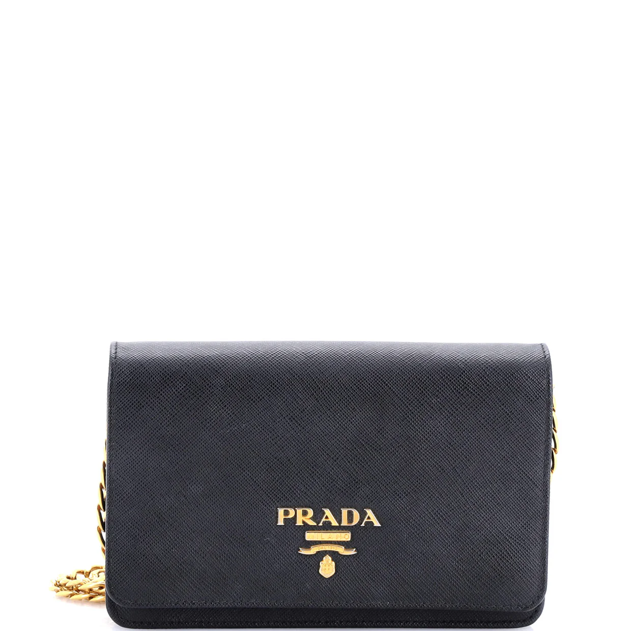 Chain Wallet Crossbody Saffiano Leather - Deep Luxury