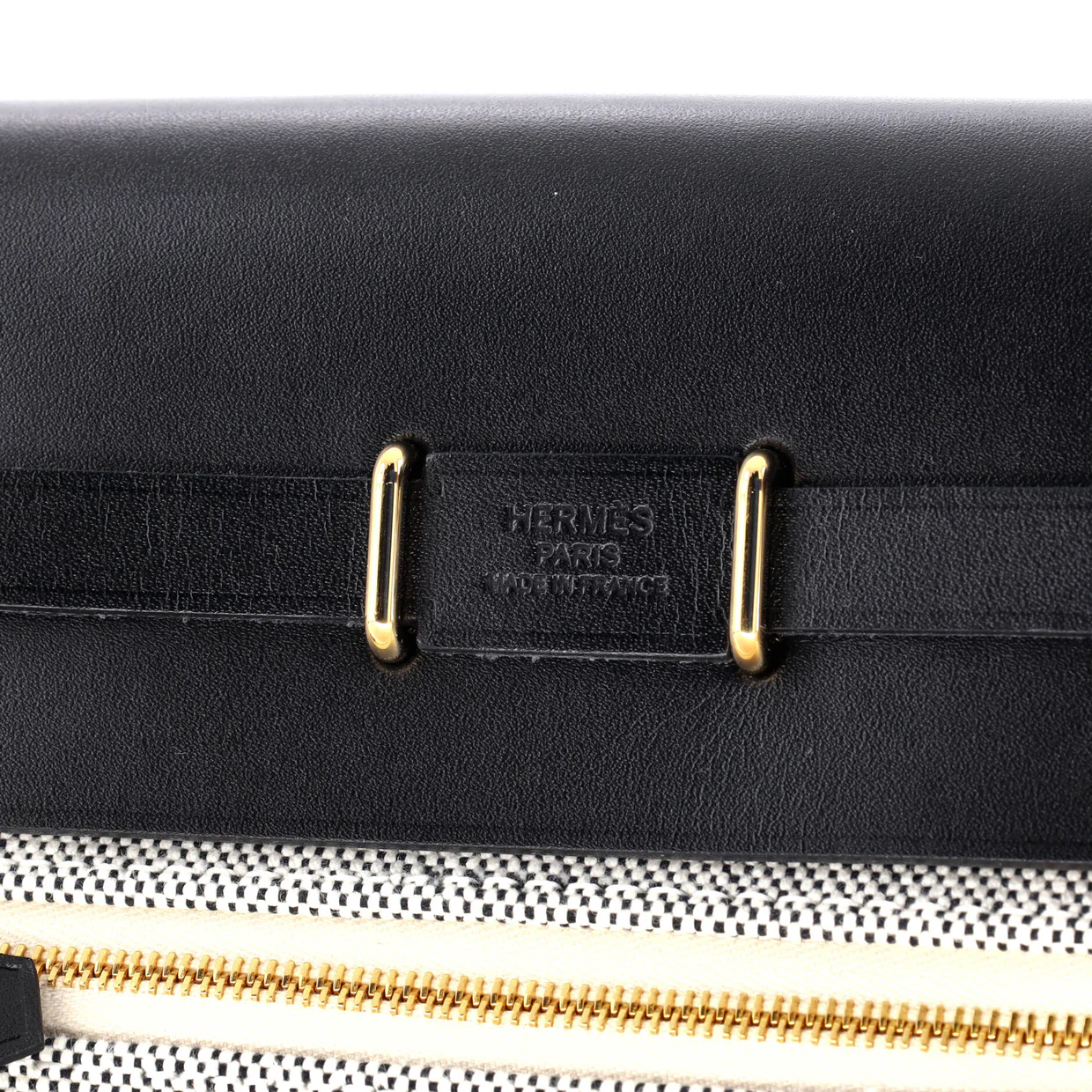 Herbag Zip Toile and Leather 20 - Deep Luxury
