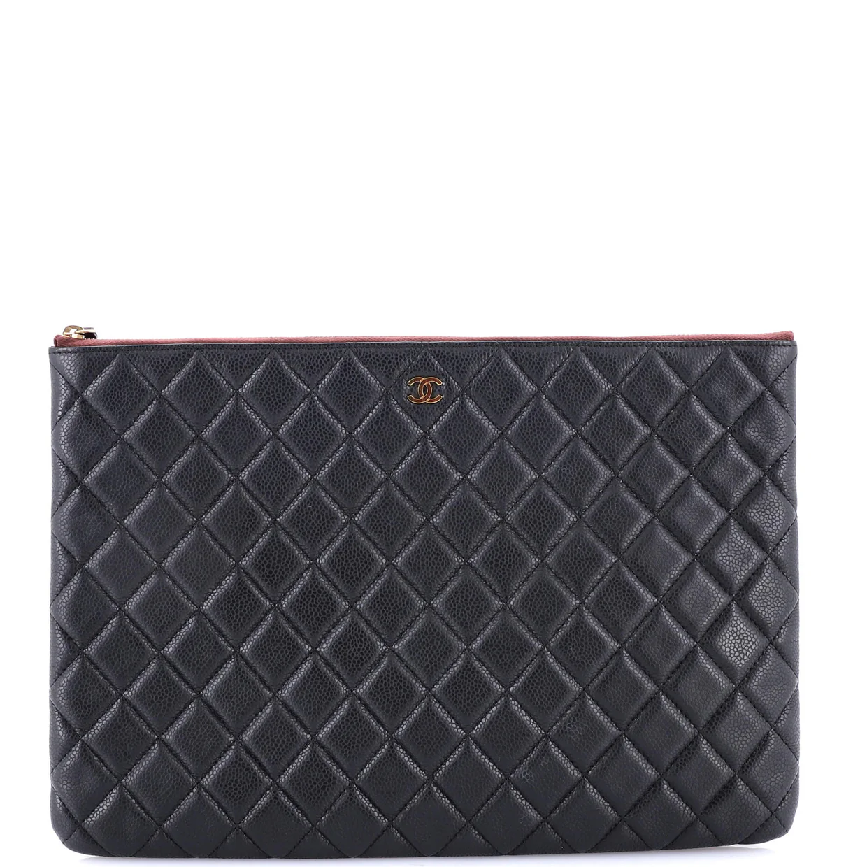 O Case Clutch Quilted Caviar Large - Deep Luxury