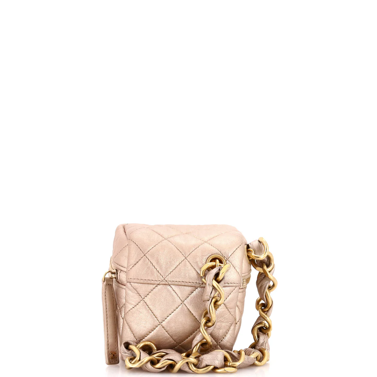 CC Cube Zip Clutch with Chain Handle Quilted Lambskin - Deep Luxury