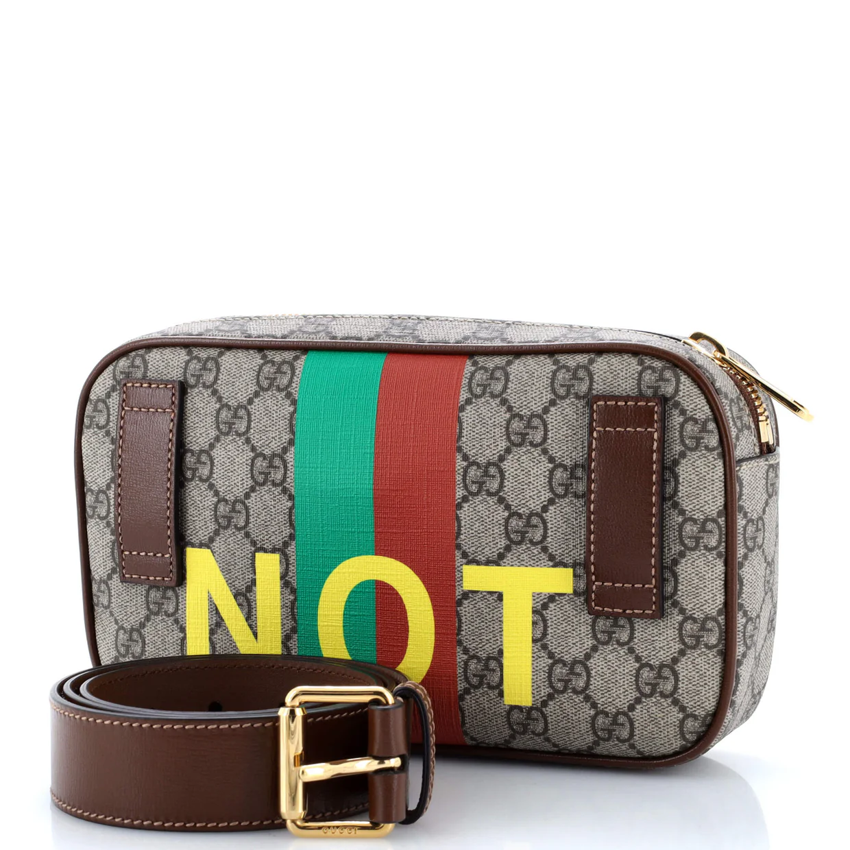 Fake/Not Zip Belt Bag Printed GG Coated Canvas - Deep Luxury
