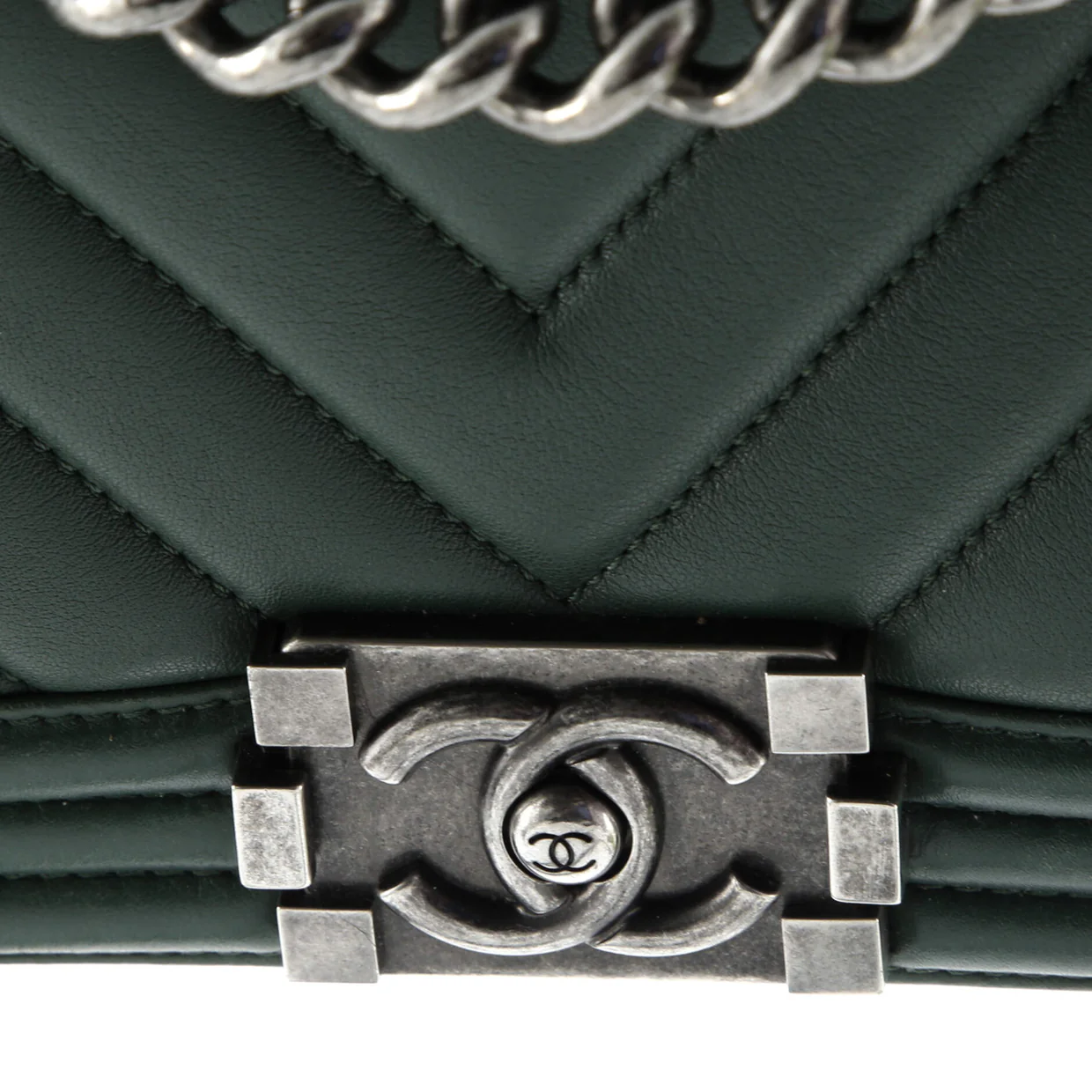 Boy Flap Bag Chevron Calfskin Small - Deep Luxury