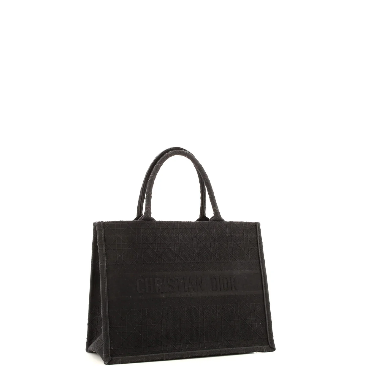 Book Tote Cannage Embroidered Canvas Medium - Deep Luxury