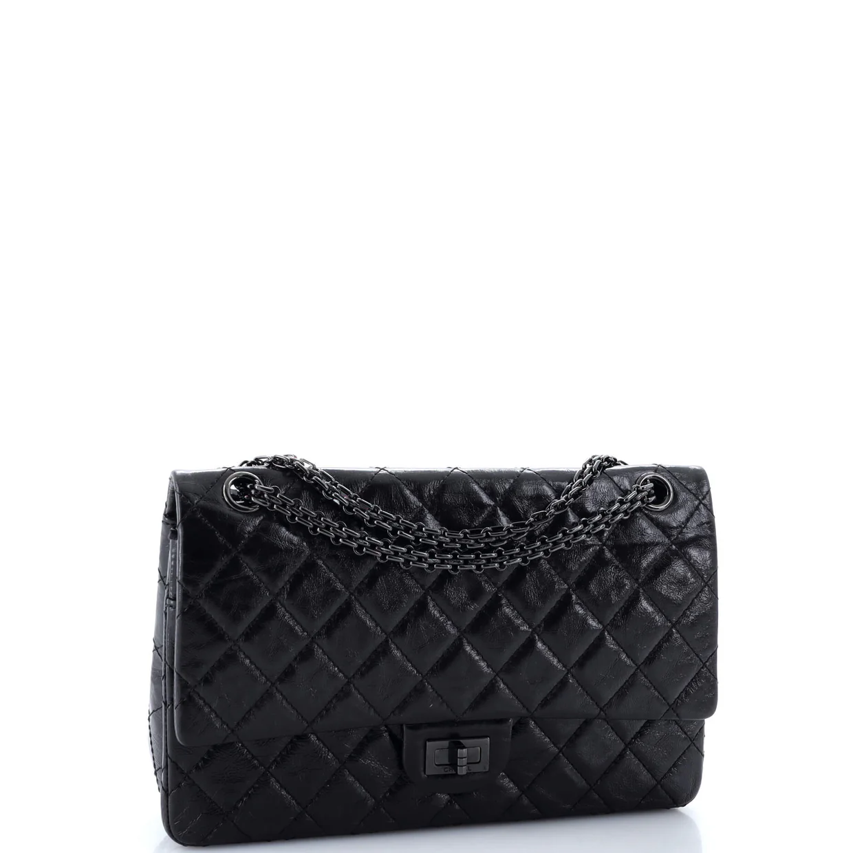 So Black Reissue 2.55 Flap Bag Quilted Glazed Calfskin 226 - Deep Luxury