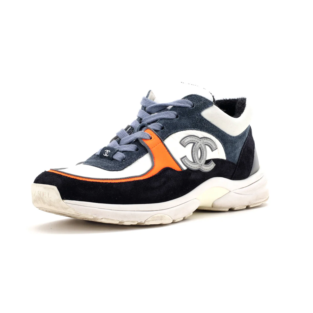 Women's CC Low-Top Sneakers Suede with Leather and Nylon - Deep Luxury